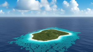 data surrounding an island
